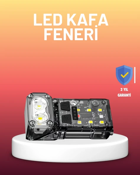 3 Fonksiyonlu Led Far El Feneri Çalışma Lambası Uzun Pil Ömürlü ürün görseli 1