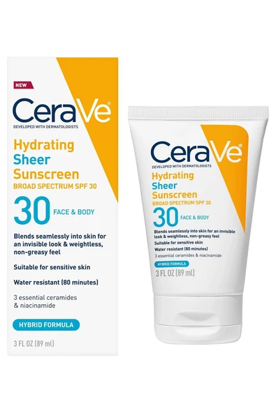 CeraVe Hydrating Sheer SPF30 Yüz ve Vücut Güneş Kremi 89ML ürün görseli 1