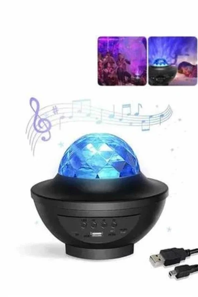 Masa Ve Gece Lambası Renkli Projektör Işıklı Disko Topu Bluetooth Hoparlör ürün görseli 1