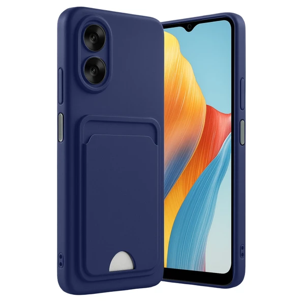 Oppo A38 Kılıf Kelvin Kartvizitli Silikon - Lacivert ürün görseli 1