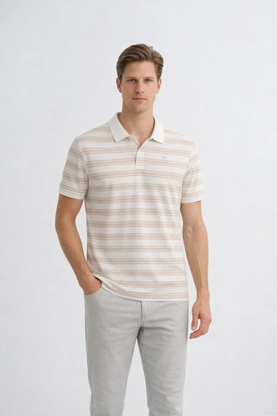 Cazador 44005 Erkek Kum Polo Yaka Tshirt ürün görseli 1