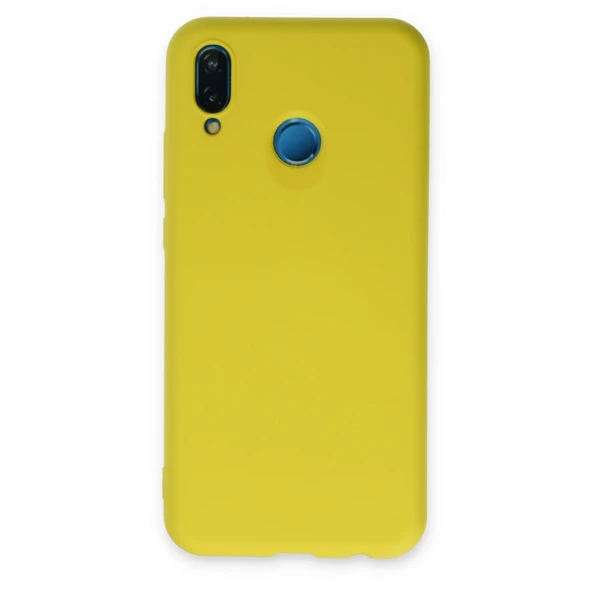 Huawei P20 Lite Kılıf Nano İçi Kadife Silikon - Sarı ürün görseli 1