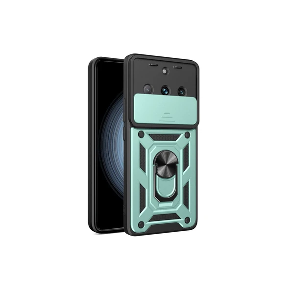 Realme 11 Pro Kılıf Pars Lens Yüzüklü Silikon - Yeşil ürün görseli 1