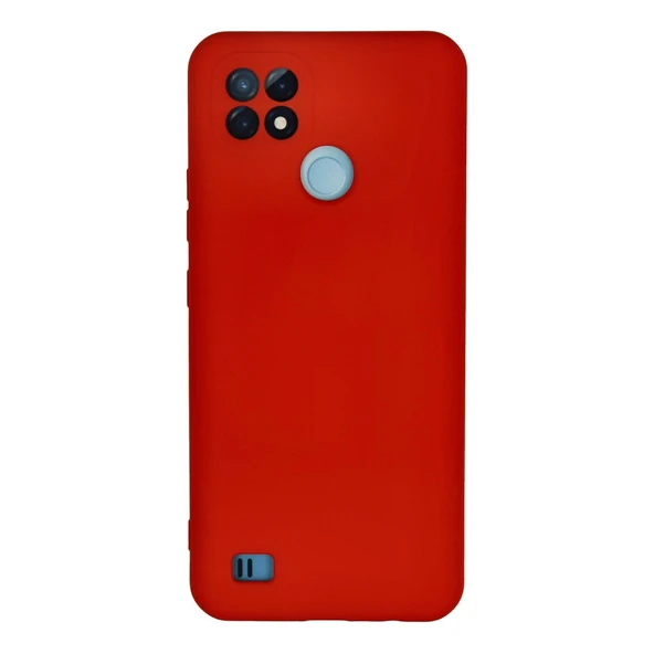 Realme C21 Kılıf Nano İçi Kadife Silikon - Kırmızı ürün görseli 1