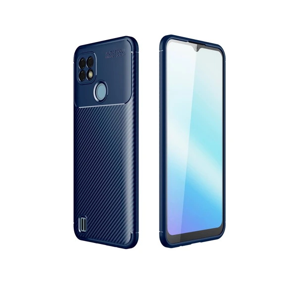 Realme C21 Kılıf Auto Focus Karbon Kapak - Lacivert ürün görseli 1