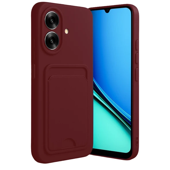 Realme Note 60 Kelvin Kartvizitli Silikon - Bordo ürün görseli 1