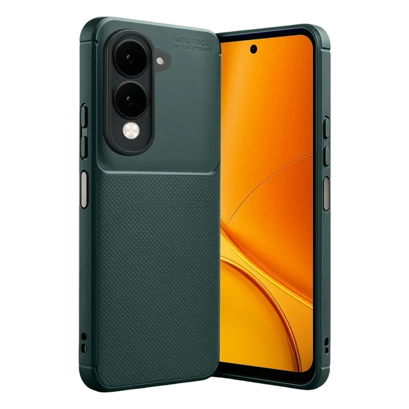 Vivo Y29s Auto Focus Karbon Kapak - Koyu Yeşil ürün görseli 1