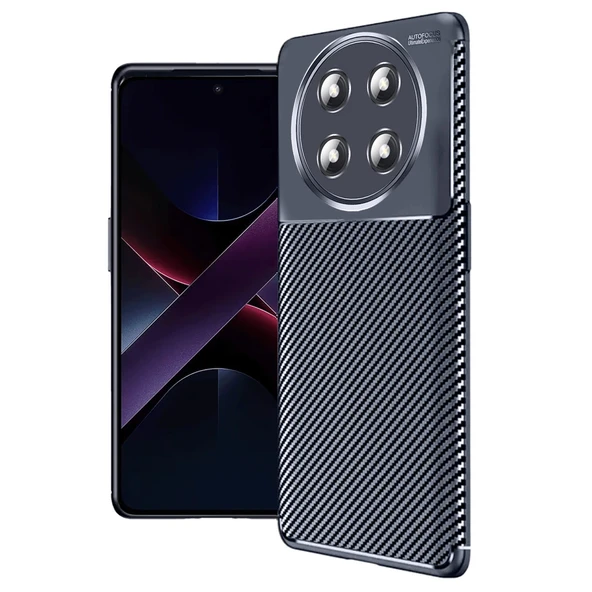 Honor Magic 7 Lite Kılıf Auto Focus Karbon Kapak - Lacivert ürün görseli 1