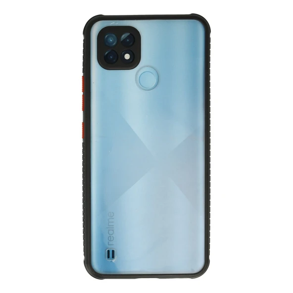 Realme C21 Kılıf Miami Şeffaf Silikon - Siyah ürün görseli 1