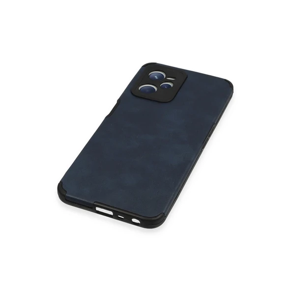 Realme C35 Kılıf Loop Deri Silikon - Lacivert - Resim 4