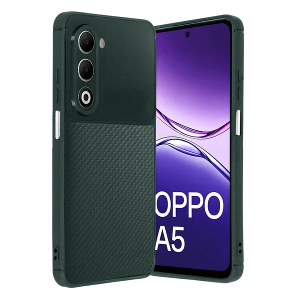 Oppo A5 4g Auto Focus Karbon Kapak - Koyu Yeşil ürün görseli 1