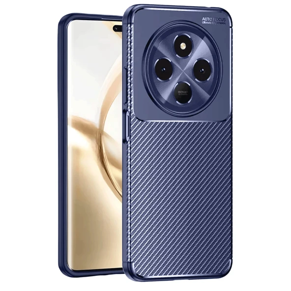 Tecno Spark 30c Kılıf Auto Focus Karbon Kapak - Lacivert ürün görseli 1