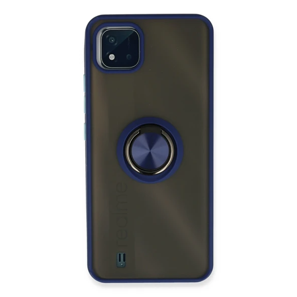 Realme C11 2021 Kılıf Montreal Yüzüklü Silikon Kapak - Lacivert ürün görseli 1