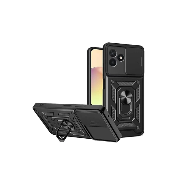 Realme C53 Kılıf Pars Lens Yüzüklü Silikon - Siyah ürün görseli 1