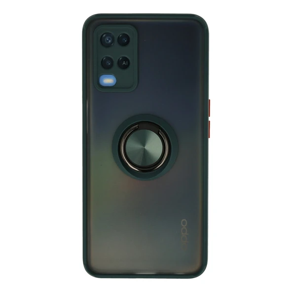 Oppo A54 4g Kılıf Montreal Yüzüklü Silikon Kapak - Yeşil ürün görseli 1