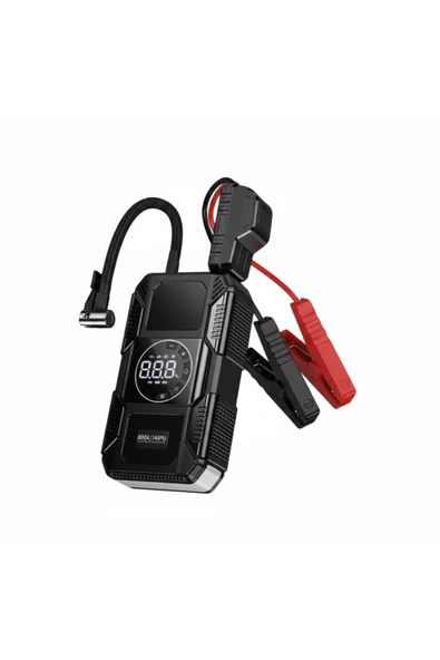 29.6W Akıllı Hava Pompası ve Acil Marş Destekli 8.000 mAh Powerbank (LİSANSLI) ürün görseli 1