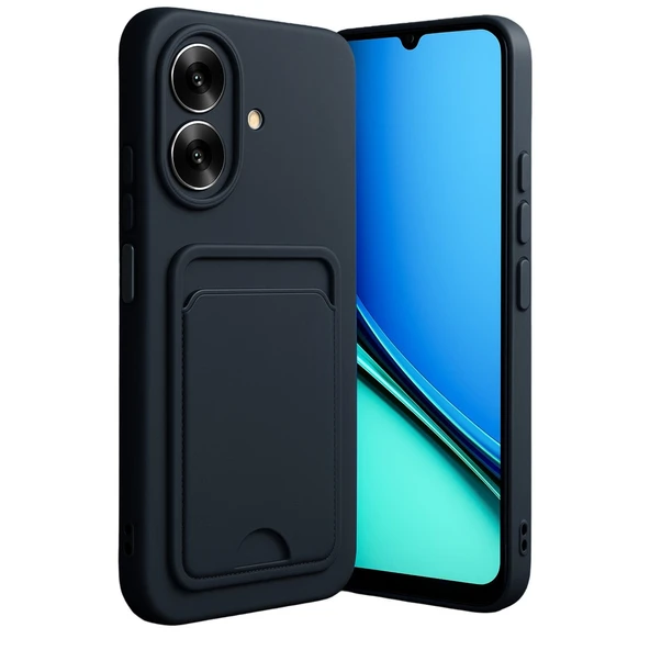 Realme Note 60 Kelvin Kartvizitli Silikon - Siyah ürün görseli 1