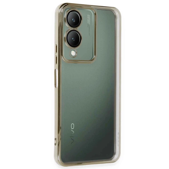 Vivo Y17s Kılıf Kamera Korumalı Lensli Silikon - Gold ürün görseli 1