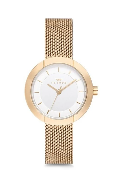 Ferro F1821C-911-B Quartz Hasır Kordon Altın Rengi 29 mm Kadın Kol Saati ürün görseli 1