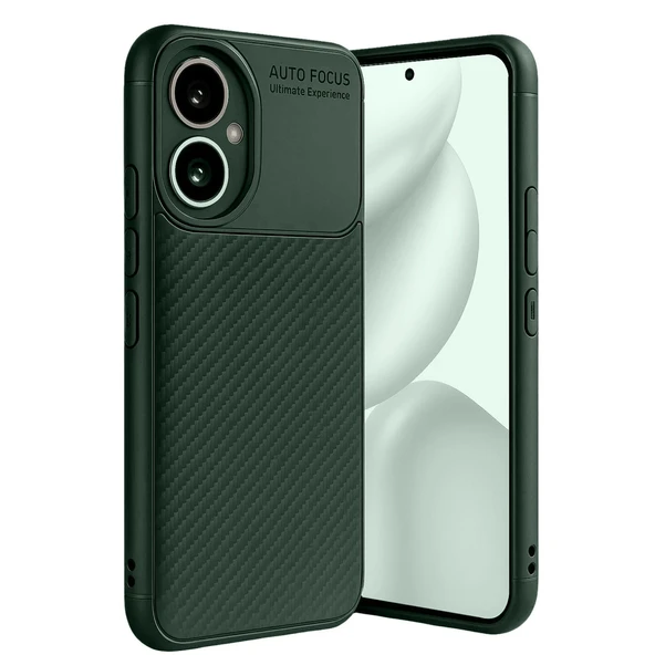 Honor 400 Kılıf Auto Focus Karbon Kapak - Koyu Yeşil ürün görseli 1