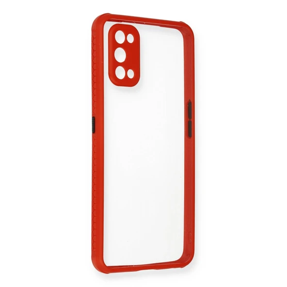 Realme 7 Pro Kılıf Miami Şeffaf Silikon - Kırmızı ürün görseli 1