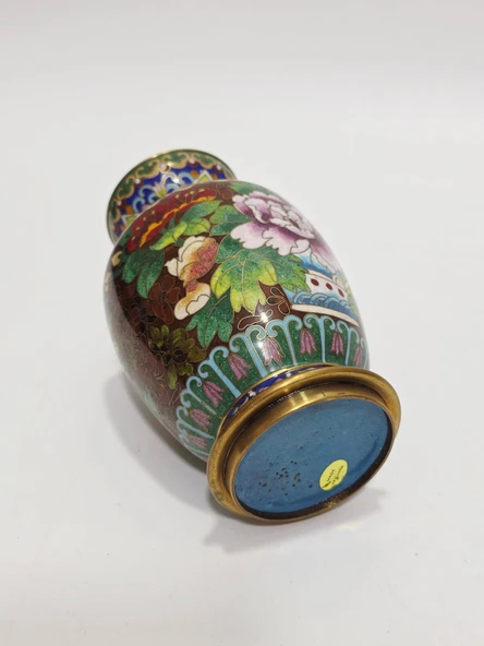 Antika Cloisonne Mini Vazo 15,50cm 012 - Resim 5