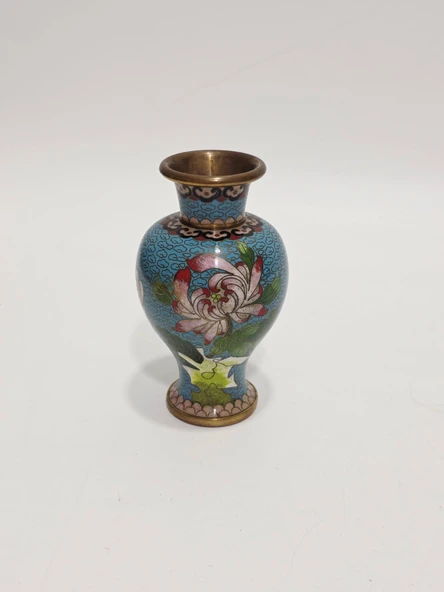 Antika Cloisonne Mini Vazo 13cm 004 ürün görseli 1