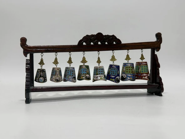 Vintage Çin Cloisonne Asma Çan Seti ürün görseli 1