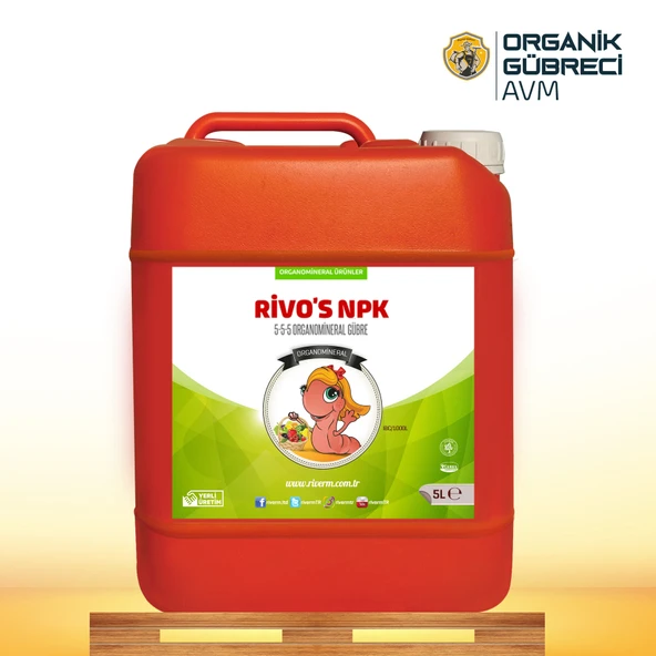 Rivo Sıvı NPK 5 5 5  Organamineral Gubre 5L ürün görseli 1