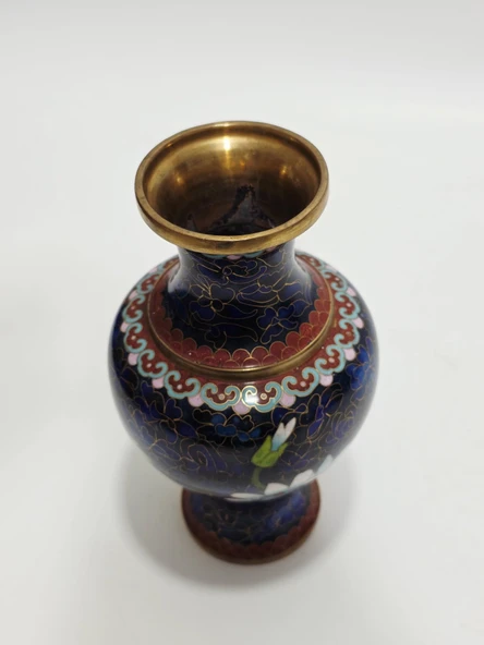 Antika Cloisonne Mini Vazo 20,50cm 018 - Resim 4