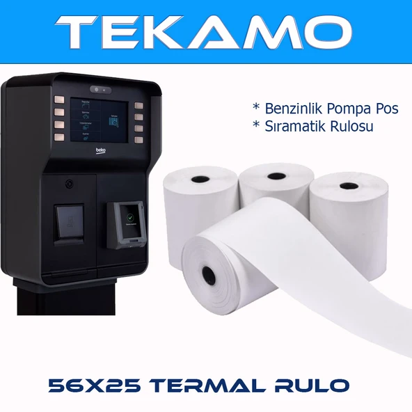 56x25 Pompa Yazarkasa Termal Pos Rulosu 10 Adet ürün görseli 1