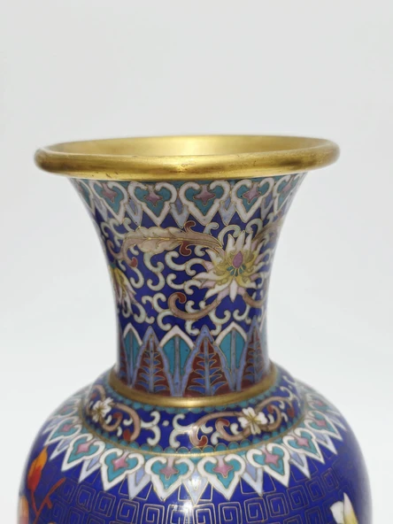 Antika Cloisonne Mini Vazo 25,50cm 017 - Resim 3