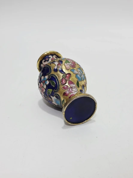 Antika Cloisonne Mini Vazo 10,50cm 002 - Resim 3