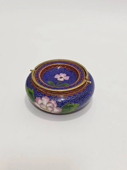 Antika Cloisonne Devrilen Kapaklı Pirinç Küllük 024 ürün görseli 1