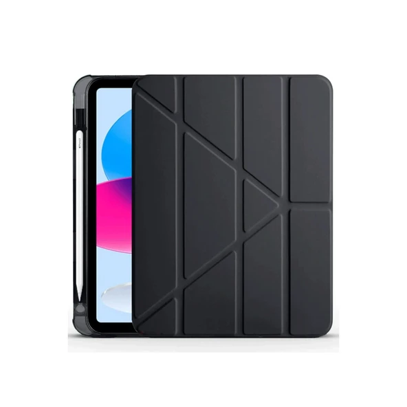 Apple iPad 2022 10.9 (10.nesil) Kılıf Kalemlikli Mars Tablet Kılıfı - Siyah ürün görseli 1