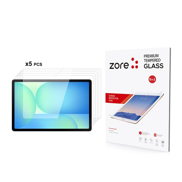 Galaxy Tab S10FE Plus Zore 5in1 Tablet Temperli Cam Ekran Koruyucu ürün görseli 1