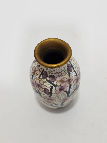 Antika Cloisonne Mini Vazo 10cm 010 - Resim 5