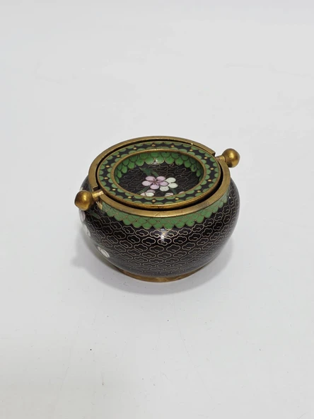 Antika Cloisonne Devrilen Kapaklı Pirinç Küllük 023 ürün görseli 1
