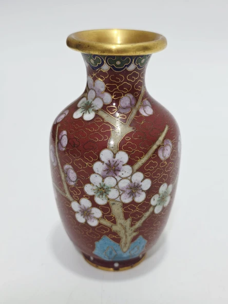 Antika Cloisonne Mini Vazo 10,50cm 007 - Resim 2