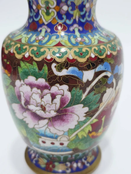 Antika Cloisonne Mini Vazo 15,50cm 012 - Resim 2