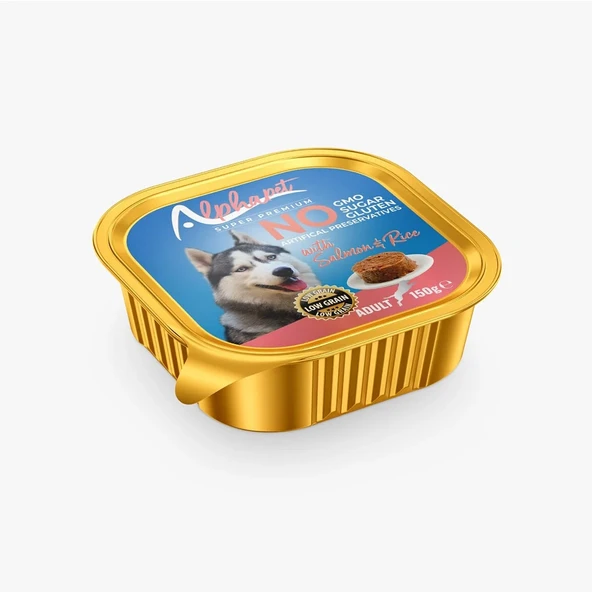 Alphapet Super Premium Adult Somonlu ve Pirinçli Yetişkin Köpek Konservesi 100 Gr ürün görseli 1