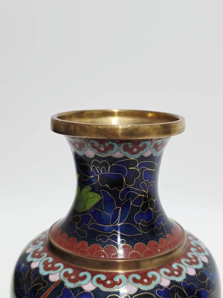Antika Cloisonne Mini Vazo 20,50cm 018 - Resim 3