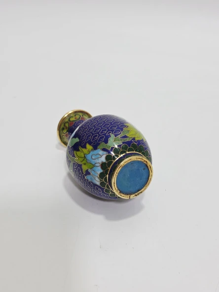 Antika Cloisonne Mini Vazo 10,50cm 011 - Resim 4