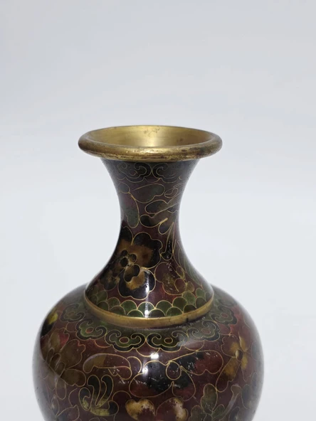 Antika Cloisonne Mini Vazo 13cm 005 - Resim 3