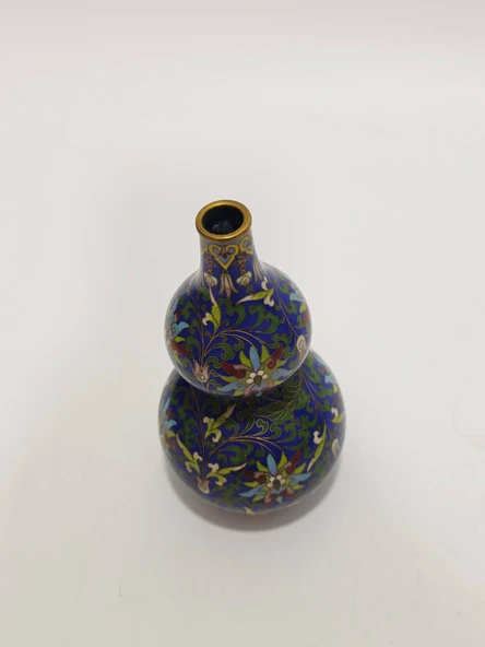 Antika Cloisonne Mini Vazo 15,50cm 013 - Resim 4