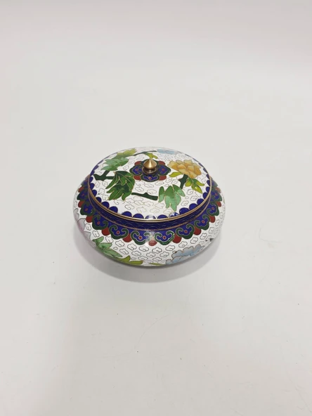 Antika Cloisonne Kapaklı Kavanoz 025 ürün görseli 1