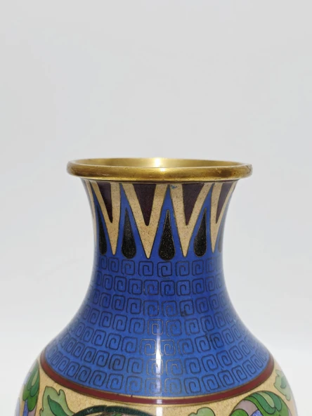 Antika Cloisonne Mini Vazo 23,50cm 016 - Resim 3