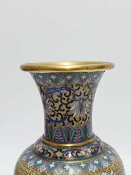 Antika Cloisonne Mini Vazo 26cm 015 - Resim 3