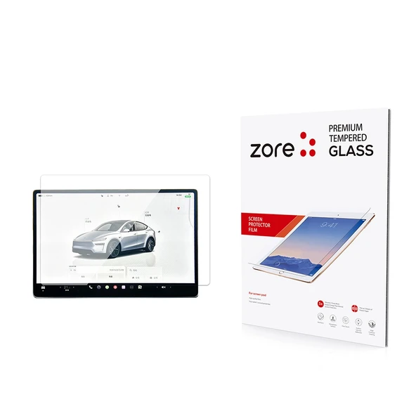 Tesla Model Y Zore Yeni Seri 2in1 Temperli Cam Araç Multimedya Ekran Koruyucu ürün görseli 1