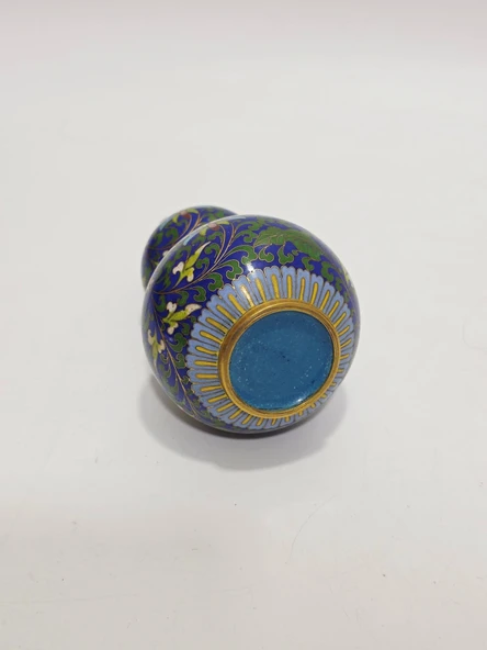 Antika Cloisonne Mini Vazo 15,50cm 013 - Resim 5